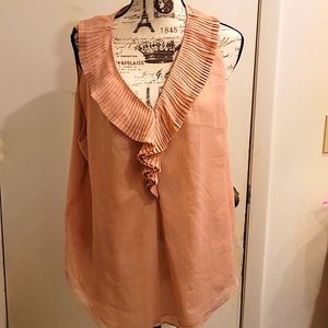 Ann Taylor XL ruffle v neck blouse
